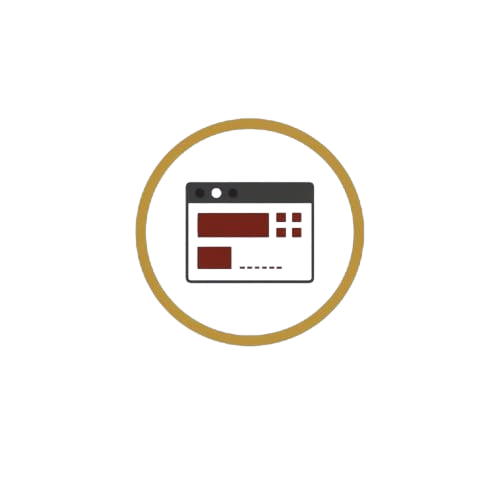 Icon for website design services or digital platforms.