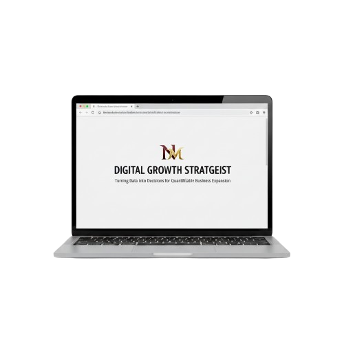 Laptop screen displaying Niranjanm.com website and the title 'Digital Growth Strategist. It is a photo that is given to understand the digital marketing services that Niranjan do