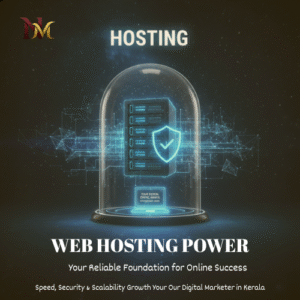 Image advertising secure Web Hosting Power with focus on speed, security, and scalability for digital success.